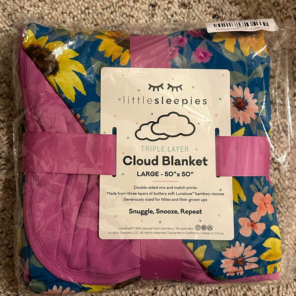 Sunflower Fields Little Sleepies Cloud Blanket